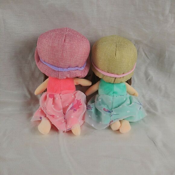 Set of 2 Japanese Anime Plush Dolls - Stuffed Girls - Pink - Green - 13 inches - Picture 2 of 4